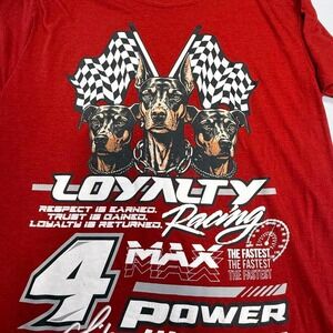 GSTR Racing Graphic Tee Large Red Doberman Loyalty Racing Streetwear Biker Moto
